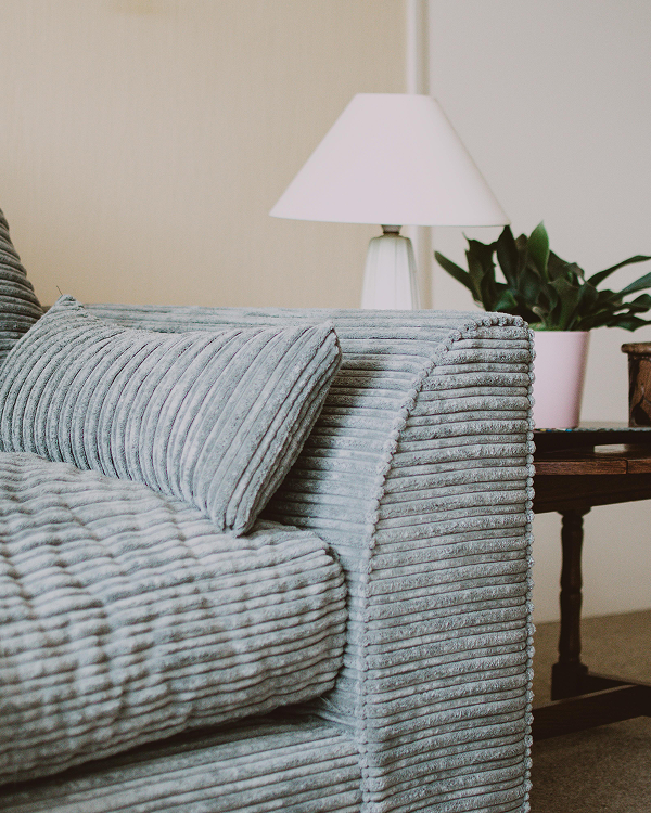 Greenish grey comfy office couch